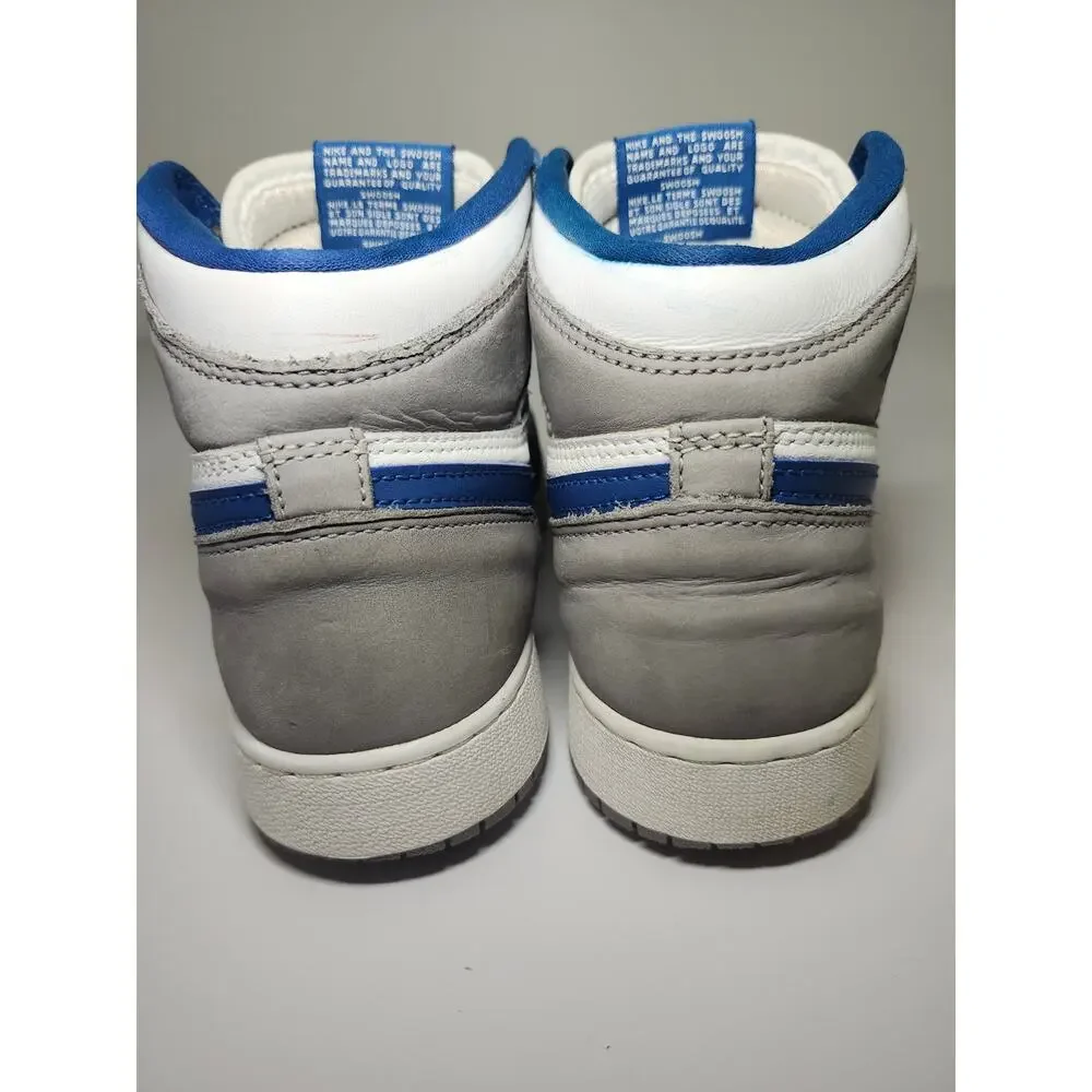 Nike Jordan Kids' 1 High Blue White Sz 5.5Y Leather Athletic Sneaker